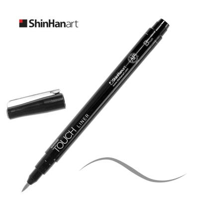 Тънкописец водоустйчив,TOUCH LINER, BRUSH, сив