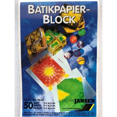 Блок хартия за Батик техника, 19 g/m2, 11 x 16.5 cm, 50 листа