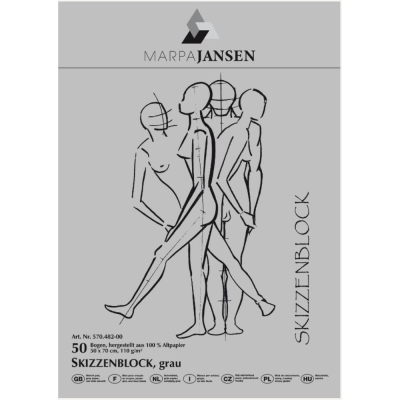 Скицник, 110 g/m2, 35 x 50 cm, 100 листа, сив