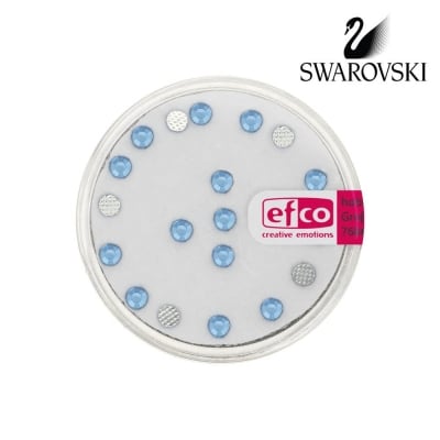 Кристали за термолепене, ф 3 mm, 20 броя, светъл сапфир