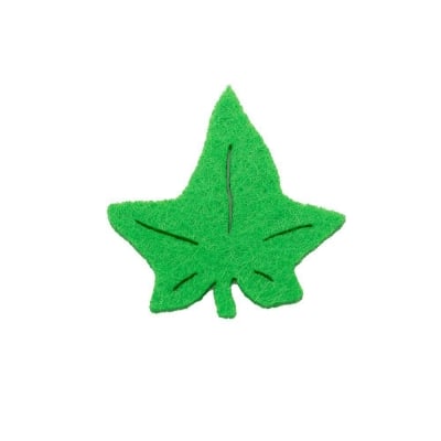 Деко фигурка бръшлянов лист, филц, 30 mm, зелен