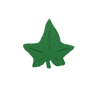 Деко фигурка бръшлянов лист, филц, 30 mm, тъмнозелен