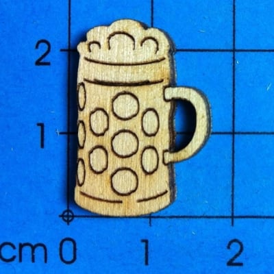 Деко фигурка халба с бира, дърво, 20 mm