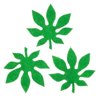 Деко фигурка акациев лист, Filz, 30 mm, зелен