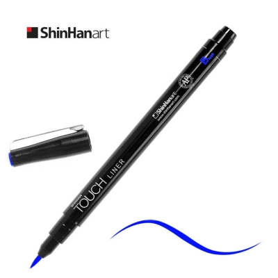 Тънкописец водоустйчив,TOUCH LINER, BRUSH, кобалтовосин