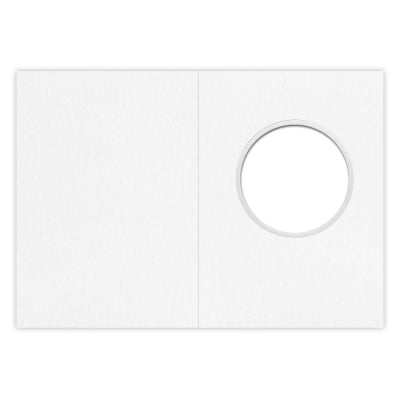 Картичка с кръгъл прозорец, А6, 25 бр., бял