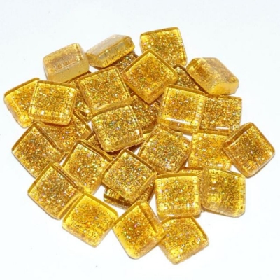 Мозаечна плочка Soft Glas Glitter, 10 x 10 mm, 200 g, жълт