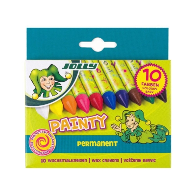 Комплект цветни восъчни пастели JOLLY PAINTY, 10 цвята