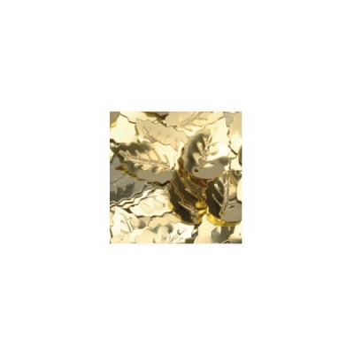 Пайети, листа, релефни, 12 х 18 mm, ~ 33 бр., златисти