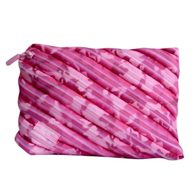 Jumbo несесер Camo, 23x2x15cm, розов камуфлаж