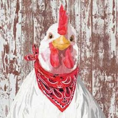 Салфетка кокошка - 20 броя - трипластова, подходяща и за декупаж 