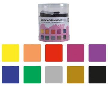 Комплект тампони RicoDesign, BASIC, 10 цвята, 3.3 x 3.3 x 2 cm