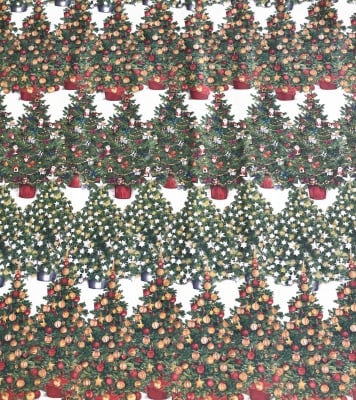 Декупажна хартия с мотиви, 40 g/m2, 50 x 70 cm, 1л, Коледни дръвчета