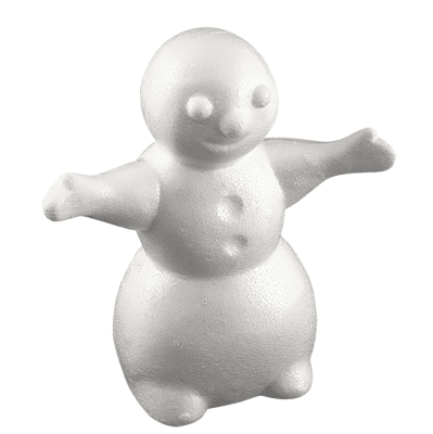 Снежен човек от стиропор, бял, H 170 mm