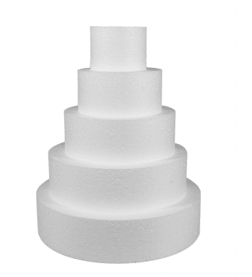 Торта от стиропор, бял, H 35 cm, ф 30 cm
