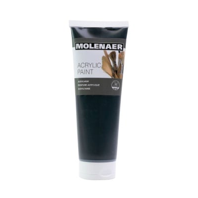 Акрилна боя CREALL MOLENAER ACRYLICS, 250 ml, черен
