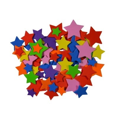 Комплект деко фигурки Звезди от пеногума, 55 бр.