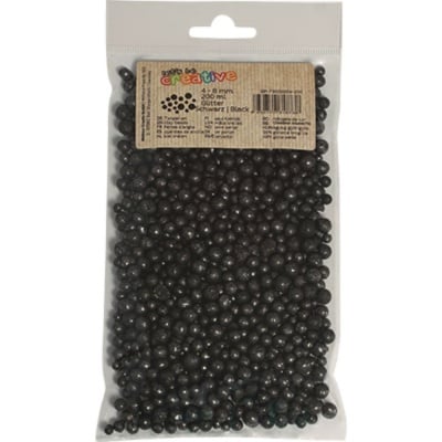 Перли от глина, 4-8 mm, 200 ml, Glitter Black
