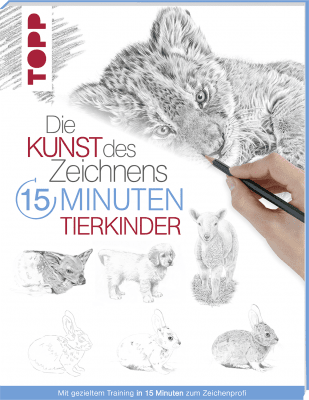 Книга на немски език TOPP, DIE KUNST DES ZEICHNENS 15 MINUTEN - TIERKINDER, 96 стр.