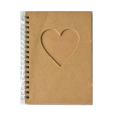 Бележник, Сърце, 15.5 x 11 cm, 60 листа, кафяв