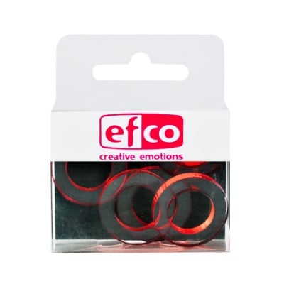 Бижу Acryl Duo, кръг, 4 / 24 mm, 5 броя, прозрачно с червен оттенък