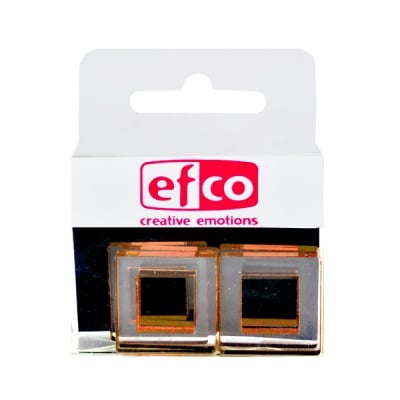 Бижу Acryl Duo, квадрат, 4 / 22 mm, 5 броя, прозрачни, златист оттенък