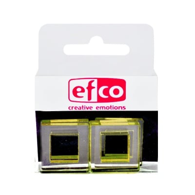 Бижу Acryl Duo, квадрат, 4 / 22mm, 5 броя, прозрачни, маслинен оттенък