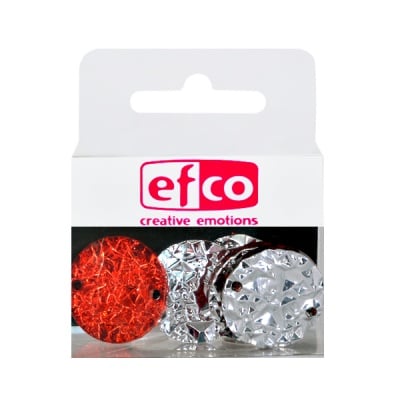 Бижу Acryl Ice crystal, кръг, 22 mm, 5 броя, цвят рубин