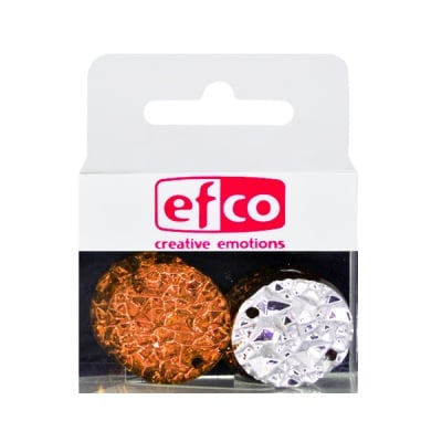 Бижу Acryl Ice crystal, кръг, 22 mm, 5 броя, кафяви