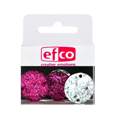 Бижу Acryl Ice crystal, кръг, 22 mm, 5 броя, розови