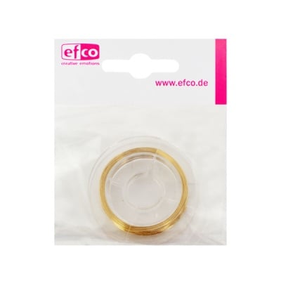 Бижутерска тел с найлонова обвивка, 0,38 mm, 10 m, злато