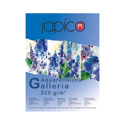 Блок за акварелни бои JAPICO Galleria, 325 g/m2, 24 x 32 cm, 10 л., грапав