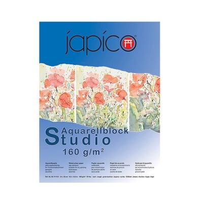 Блок за акварелни бои JAPICO Studio, 160 g/m2, 30 x 40 cm, 10 листа