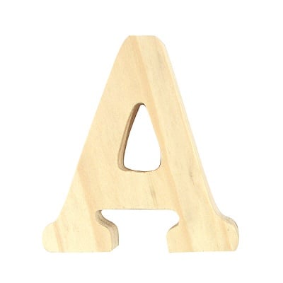 Буква декоративна RicoDesign, "A", натурално дърво, 8 cm