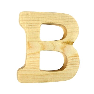 Декоративна буква RicoDesign, "B", натурално дърво, 8 cm