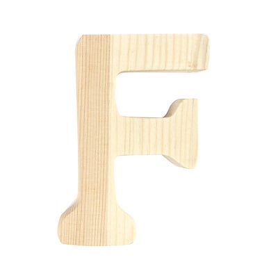 Буква декоративна RicoDesign, "F", натурално дърво, 8 cm
