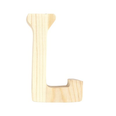 Буква декоративна RicoDesign, "L", натурално дърво, 8 cm