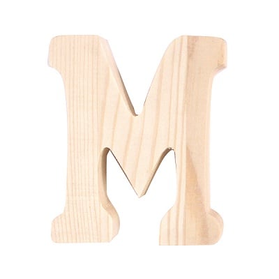 Буква декоративна RicoDesign, "M", натурално дърво, 8 cm