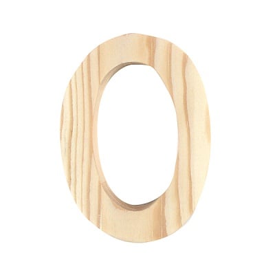 Буква декоративна RicoDesign, "O", натурално дърво, 8 cm