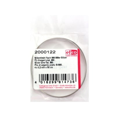 Част за бижу, бижутерийна лента, 4 x 0,2 mm x 50 cm, Silver 925