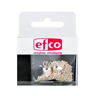 Част за бижу, висулка, 8 х 55 mm, 2 броя, посребрена