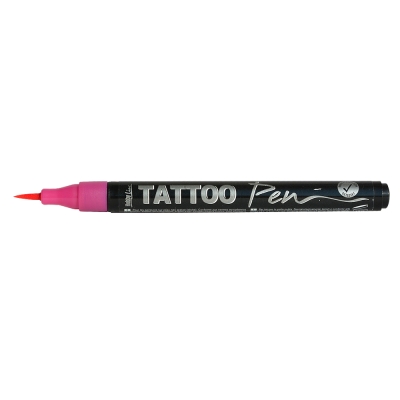 Писец за татуировки Tattoo Pen, връх четка, розов