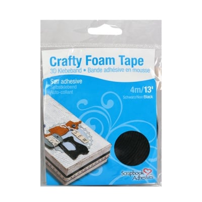 Двойнолепящa лента Crafty Foam Tape, 4m x 2mm, черна, стандартна