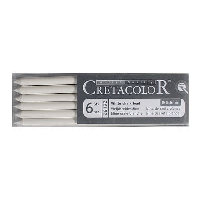 Пастелна сърцевина CretaColor, White Pastel, medium