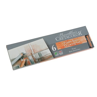Комплект художествен CretaColor, PRIMO, метална кутия, 6