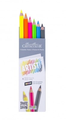 Комплект моливи Artist Studio MEGA, Neon+Graphite, 6 бр