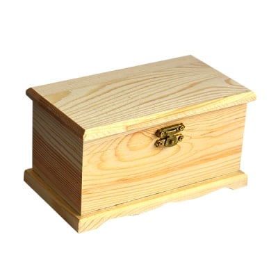 Дървен сандък, 16 х 9 х 8,5 см, натурален