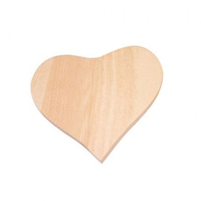 Дървена кухненска дъска за пирографиране, Сърце, 19 cm x 18 cm, 1 бр.