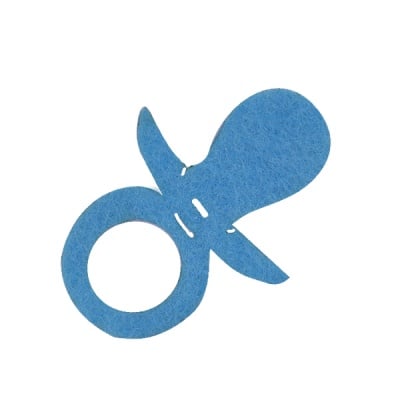 Деко фигурка биберон, филц, 30 mm, светло син