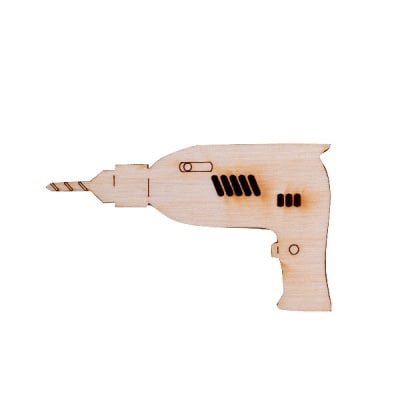 Деко фигурка бормашина, дърво, 70 mm